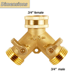 Triumpeek Brass Y shape hose splitter with O-ring washers