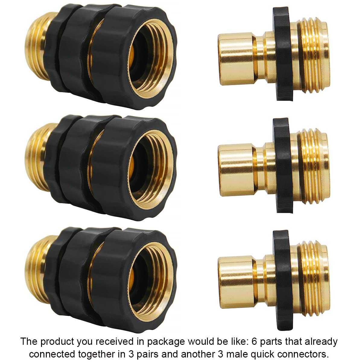 Triumpeek garden hose connectors showing rubber washers