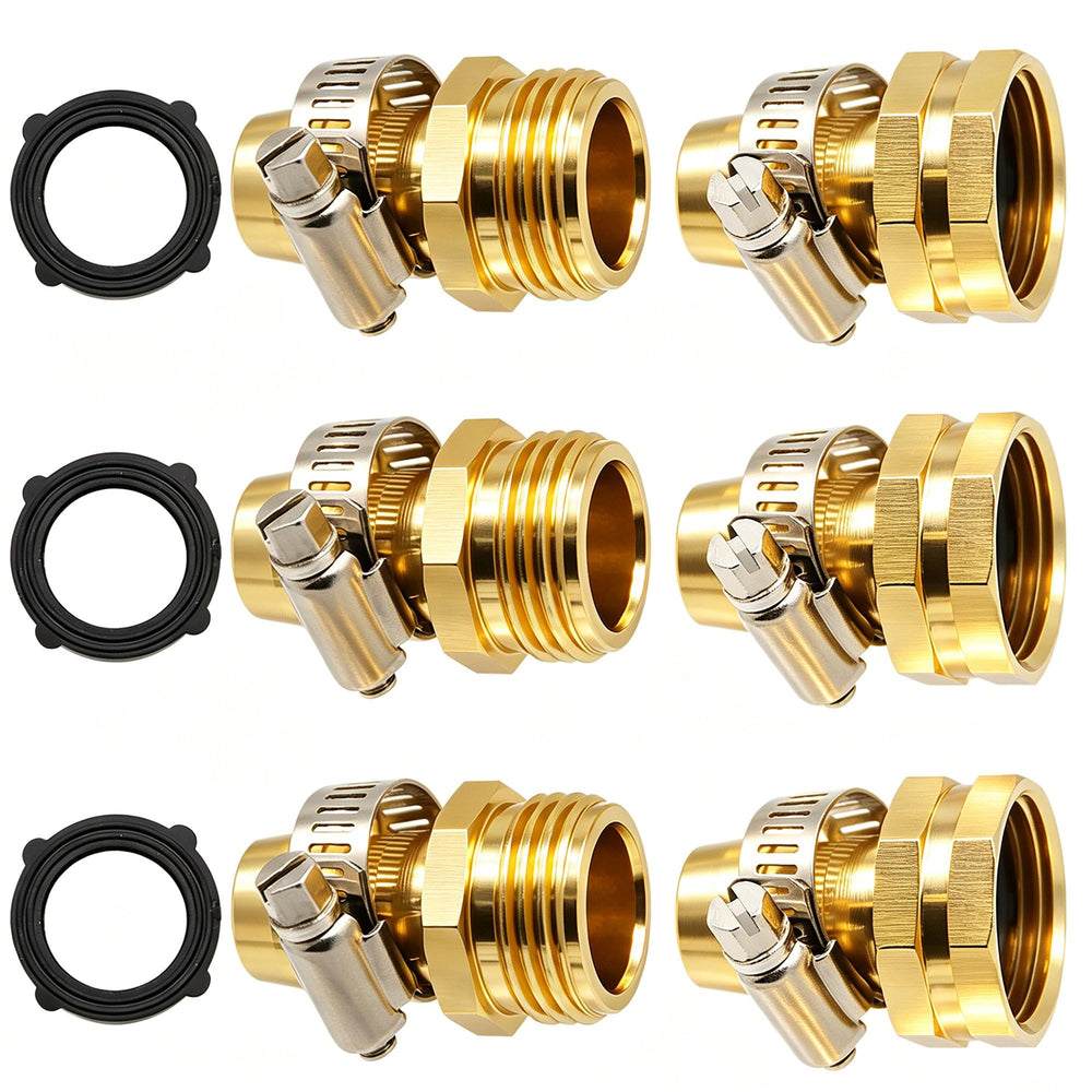 Triumpeek Garden Hose Repair Connector Kit including clamps and washers