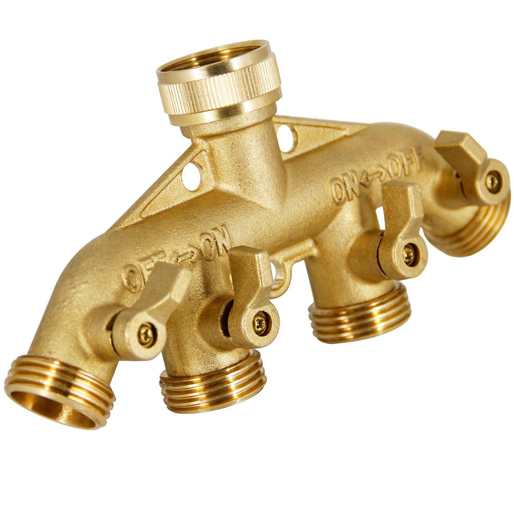 Triumpeek hose splitter connecting multiple hoses