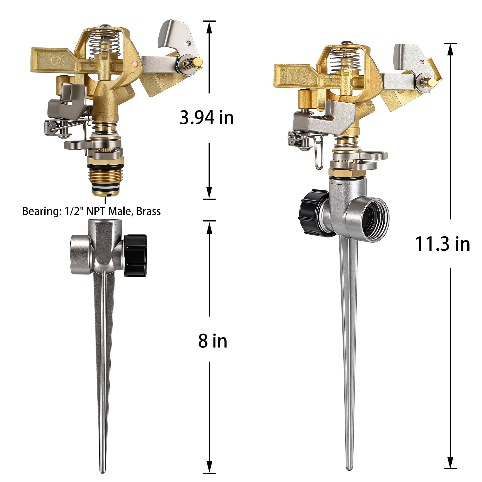 Triumpeek Impact Sprinkler Aluminum Alloy Stand side view