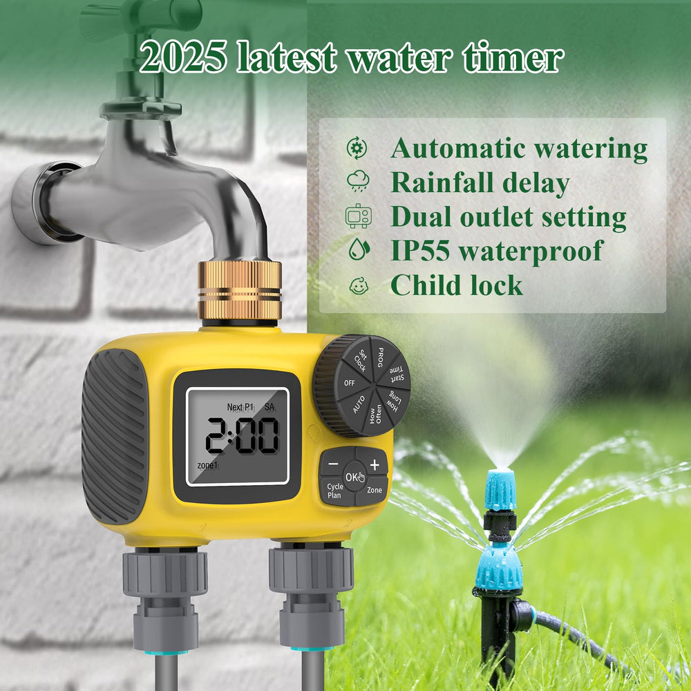 TRJZWA dual-zone water timer with LCD display