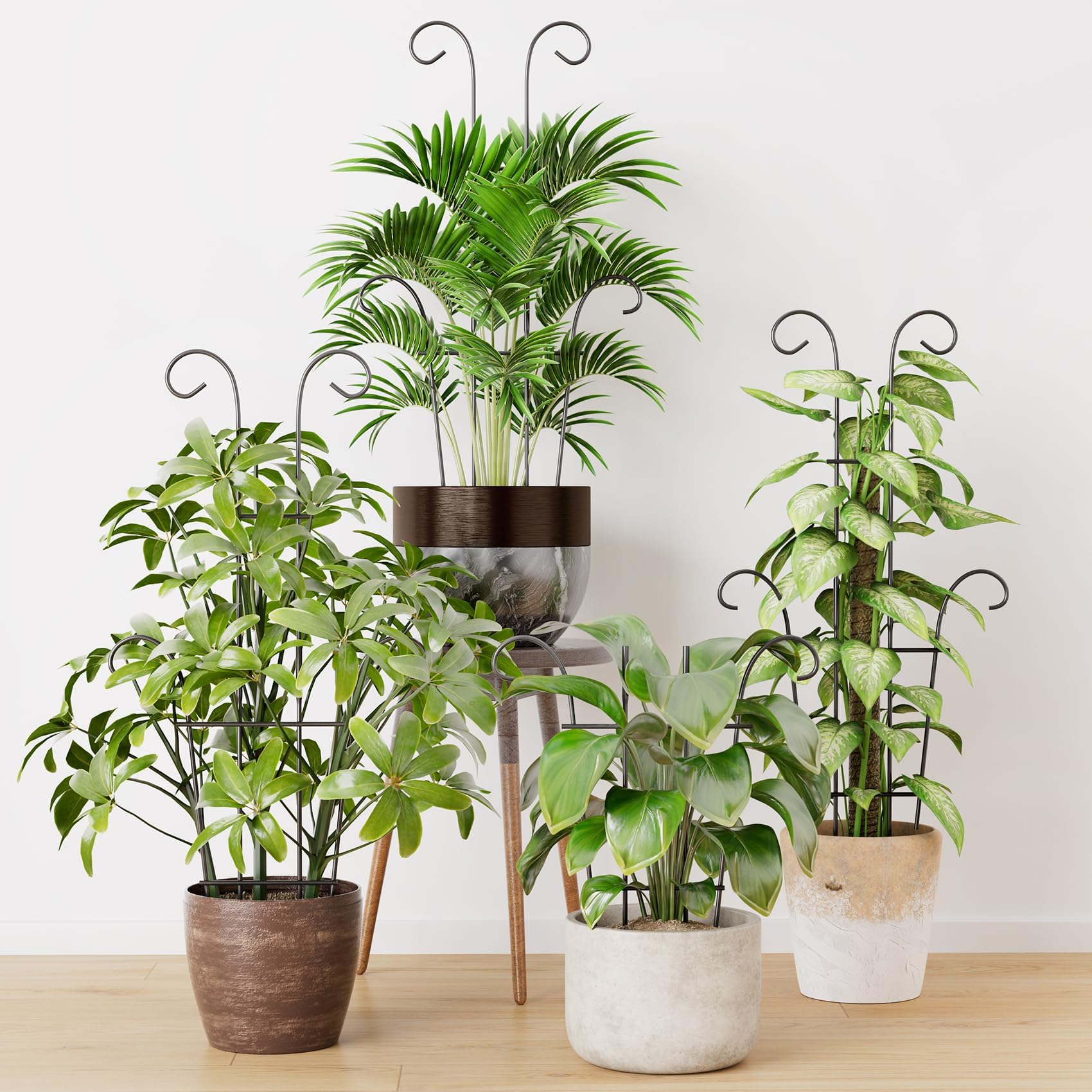 Trlzey 23.6in metal trellis side view with climbing plants