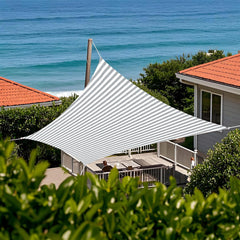 Tronssien 10'x13' Sun Shade Sail grey and white front view
