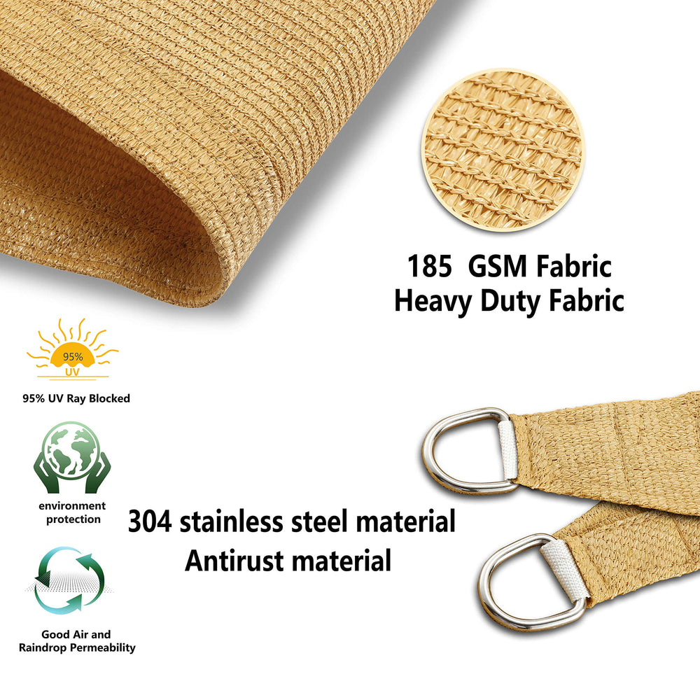 Tronssien shade sail providing shade over a garden