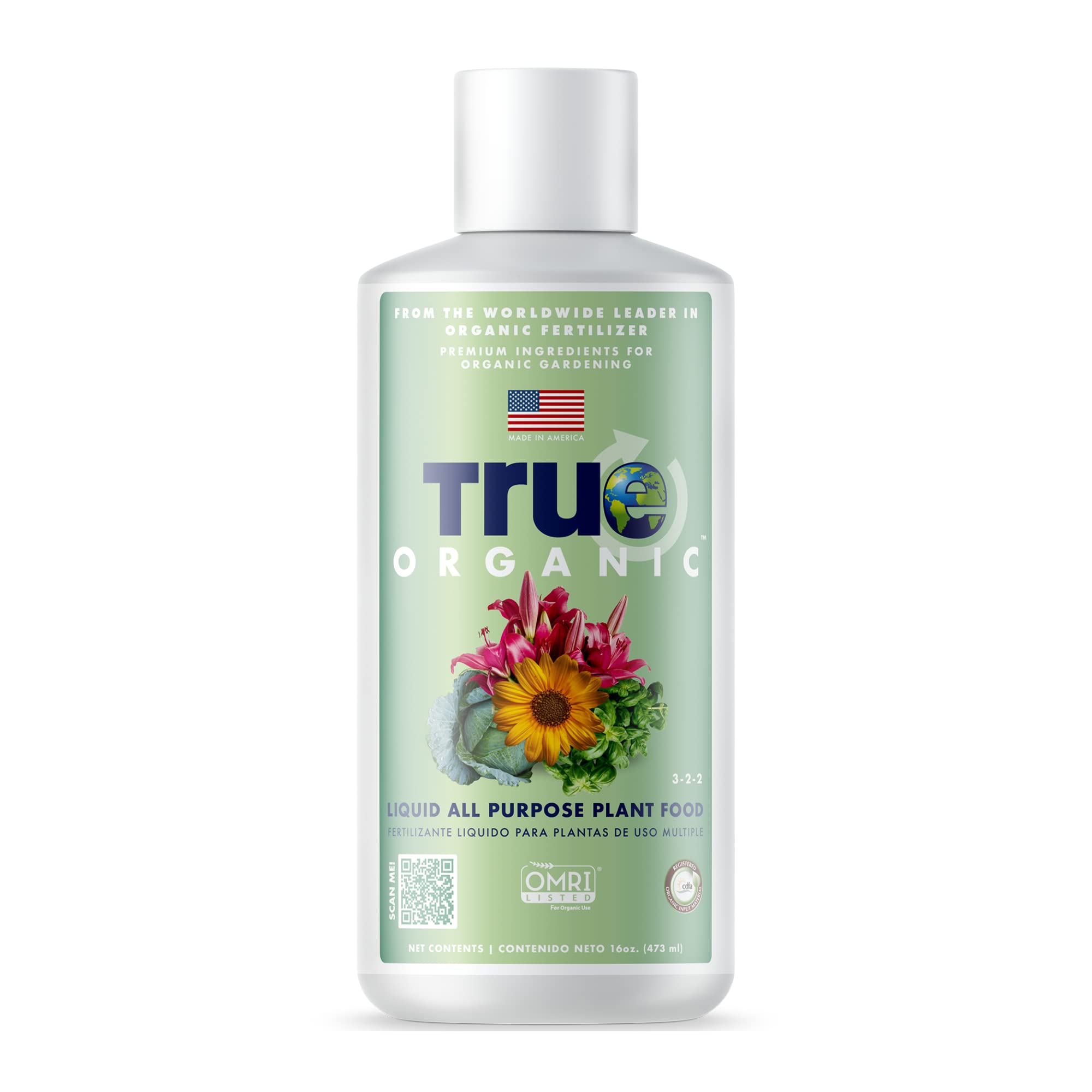 True Organic All Purpose Liquid Plant Food 16oz bottle front view