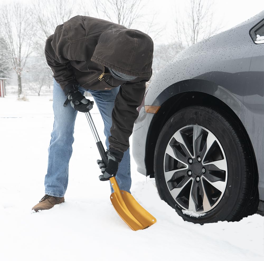 TRUE TEMPER shovel components showing the ice scraper and brush