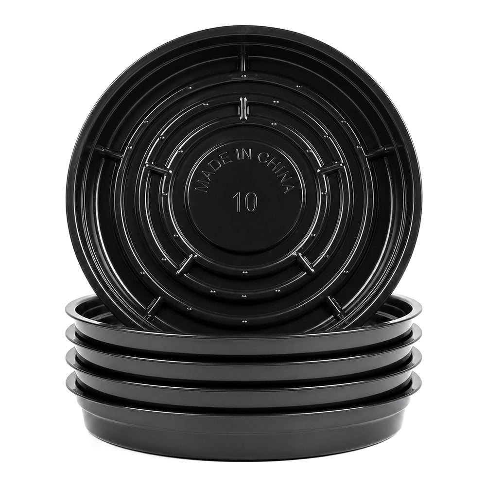 TRUEDAYS 10 Inch black plant saucer front view