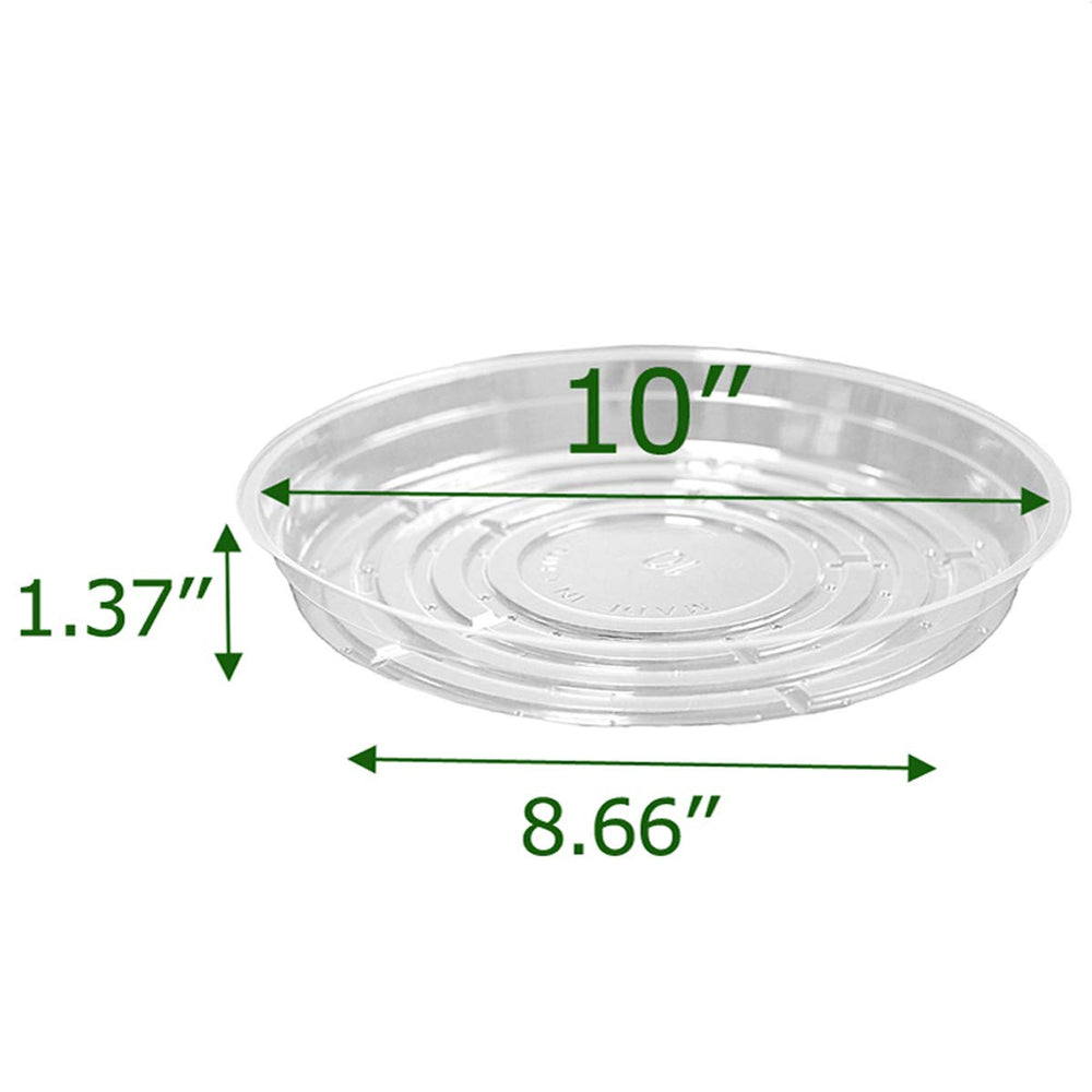 TRUEDAYS 10 inch clear plant saucer side view