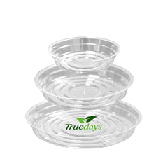 TRUEDAYS 8 Inch Clear Plant Saucer on a carpet