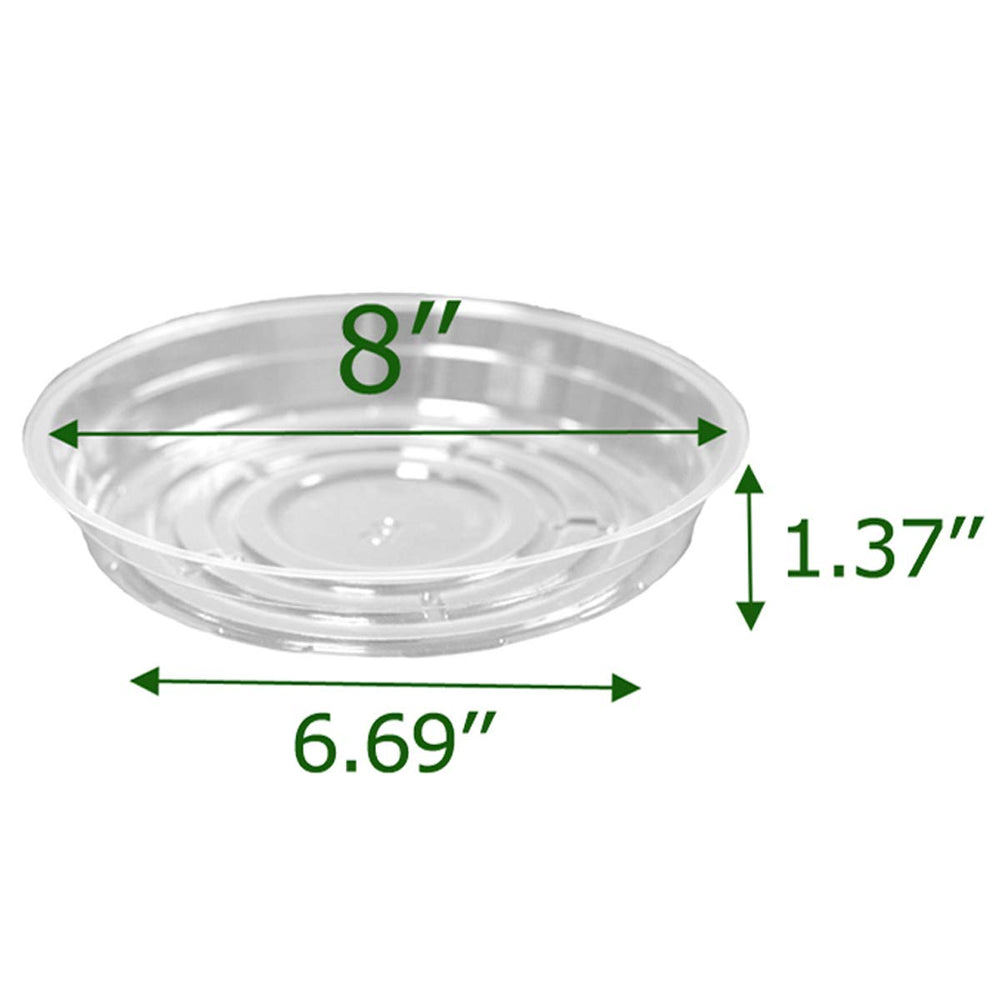 TRUEDAYS 8 Inch Clear Plant Saucer side view