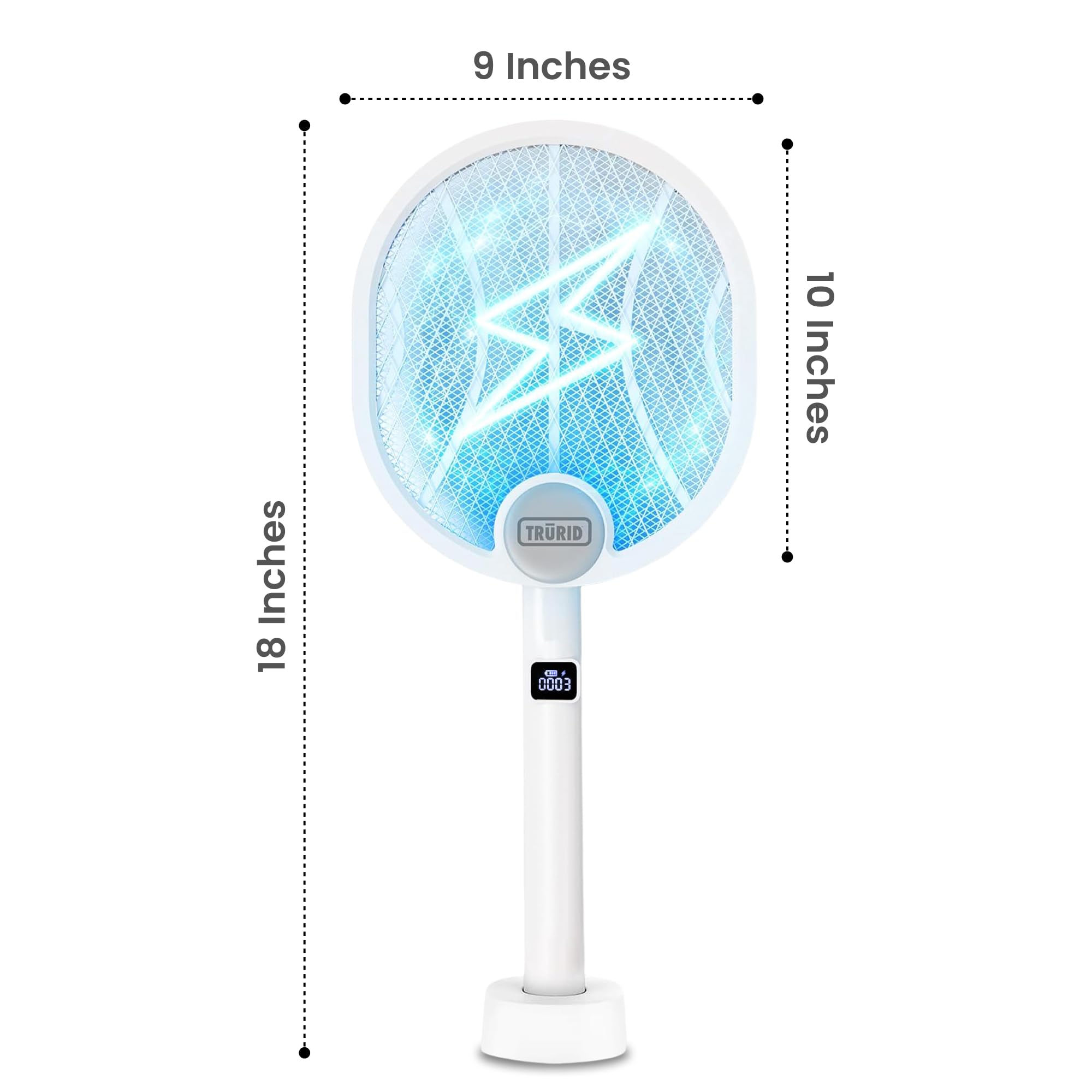 TRURID Electric Fly Swatter side view showing high-voltage grid