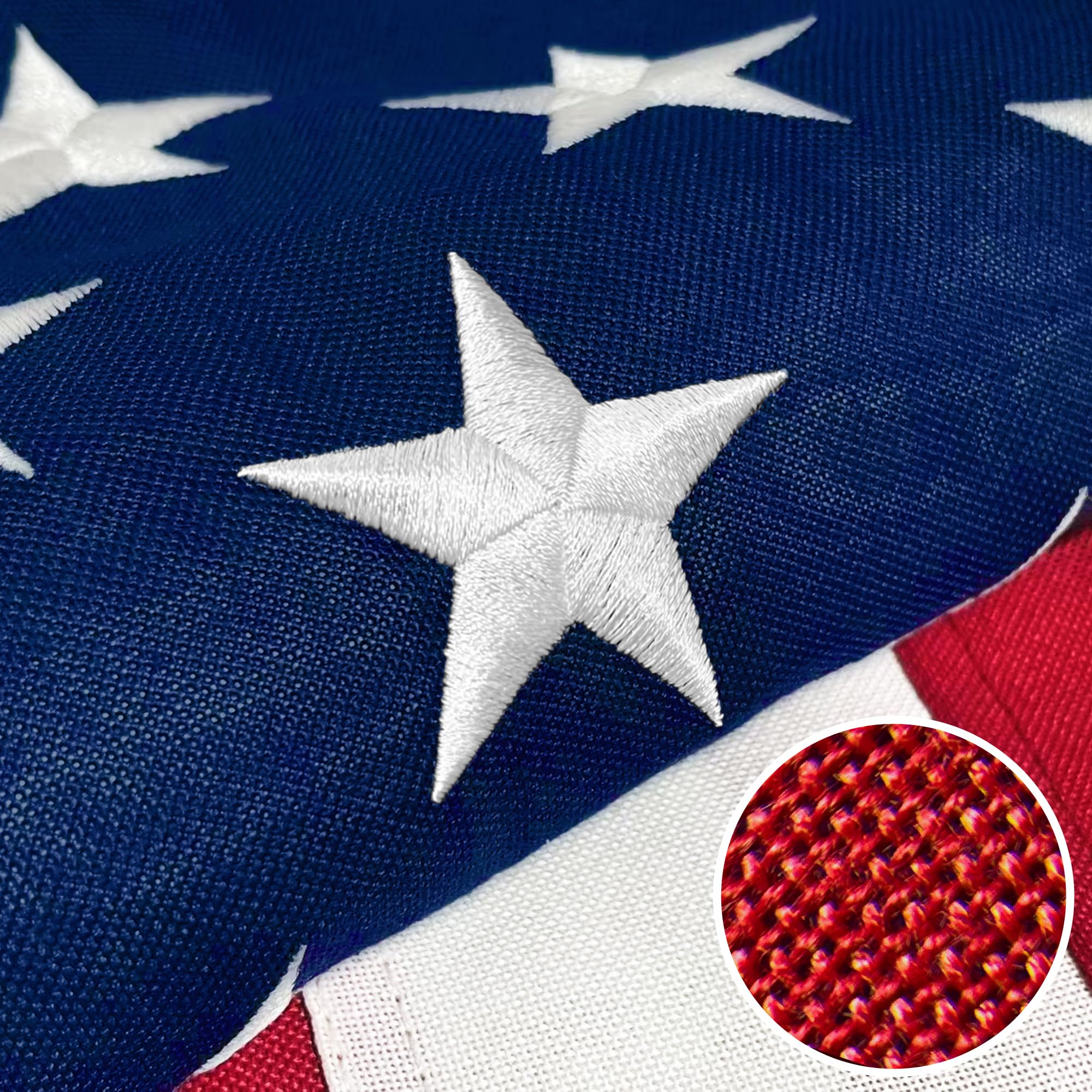 Try Everything 3x5 ft American Flag front view with embroidered stars
