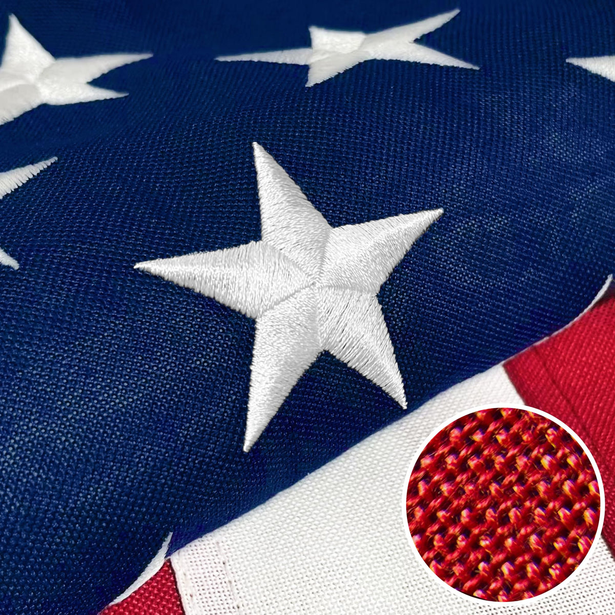 Try Everything 3x5 ft American Flag front view with embroidered stars