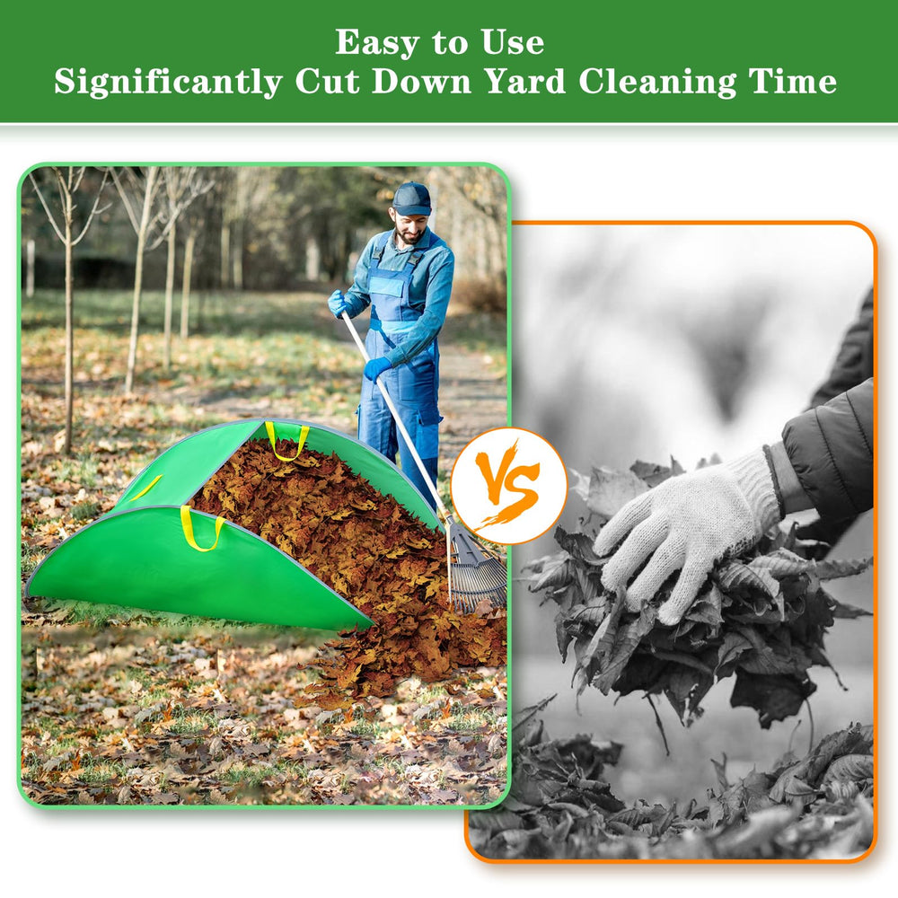 Tryly Leaf Collector open with leaves inside