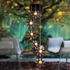 Tryme Solar Wind Chimes front view with sun design