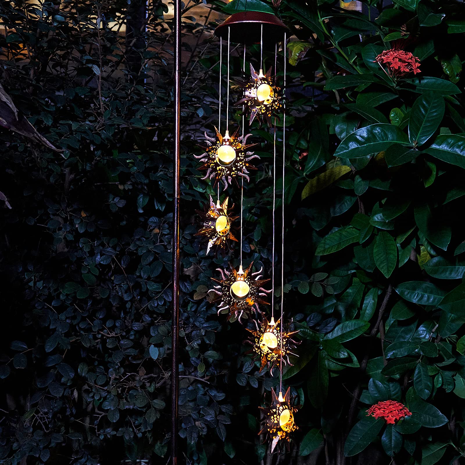 Tryme Solar Wind Chimes in the rain