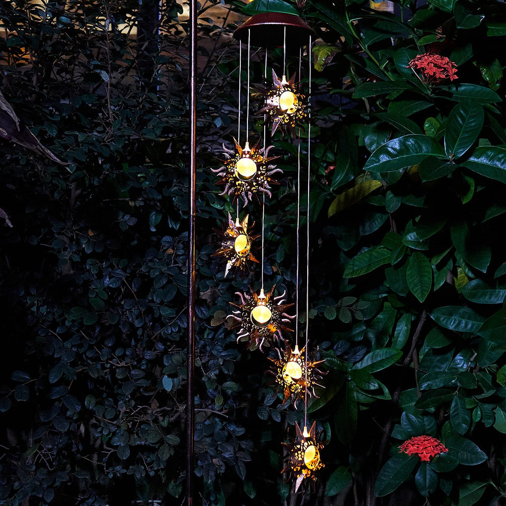 Tryme Solar Wind Chimes in the rain