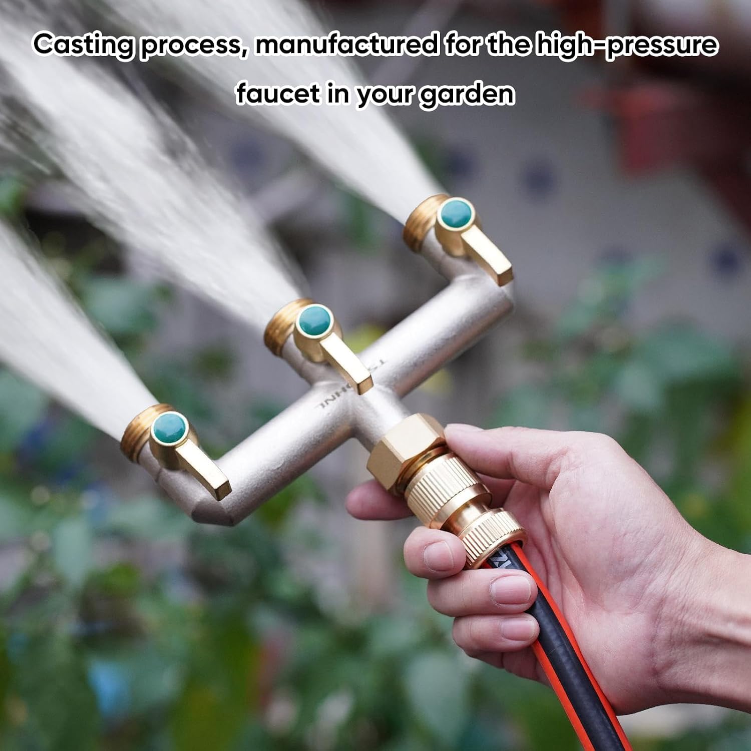 TSGOHNL hose splitter with garden hoses connected