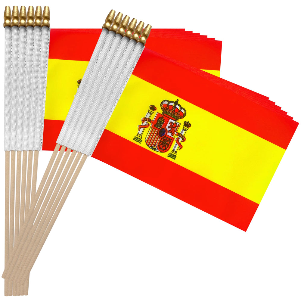 TSMD Spain Stick Flag displayed at a parade