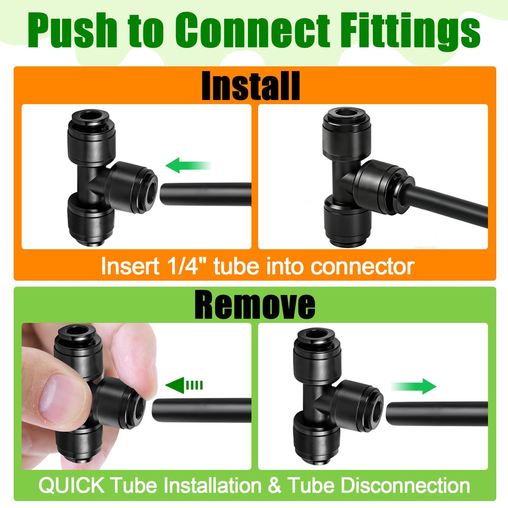 TTioDri 1/4 Inch Tee Fitting with drip tubing