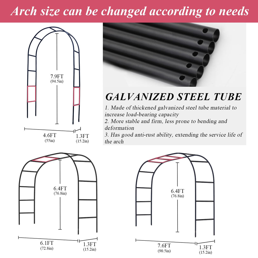 Ttootle garden arch trellis side view showcasing height