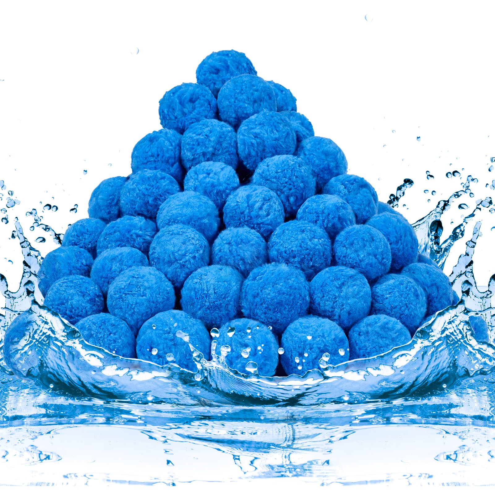 TTQ Pool Filter Balls blue polyester fiber front view