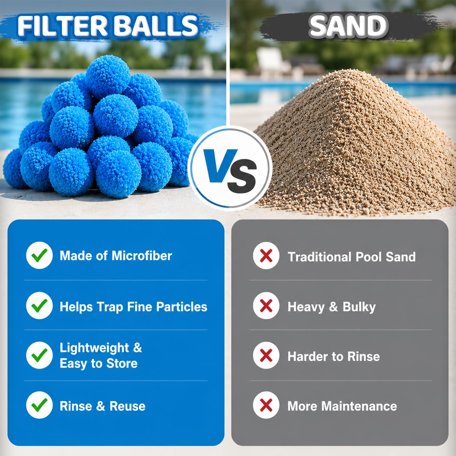 TTQ Pool Filter Balls in storage bag