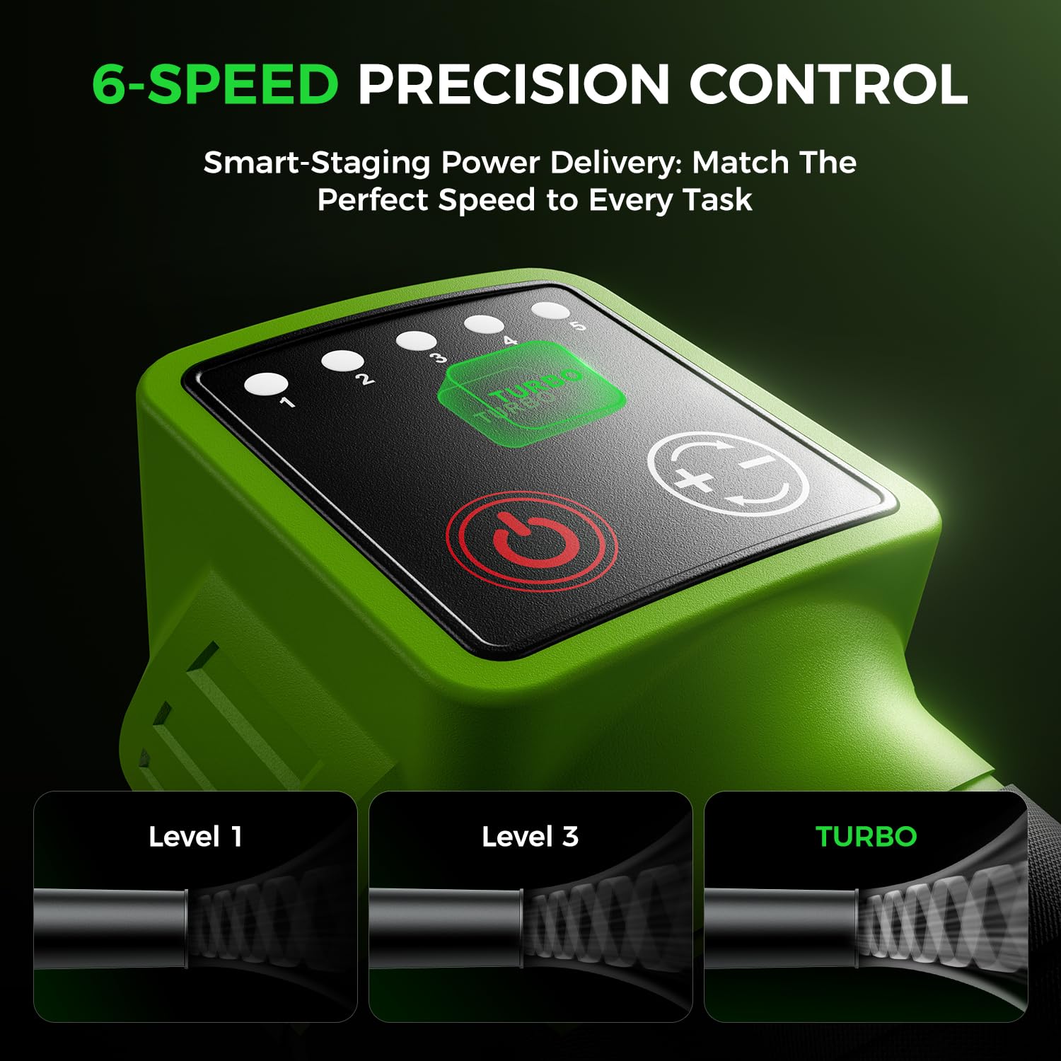 Tturrbos cordless leaf blower ergonomic grip close-up