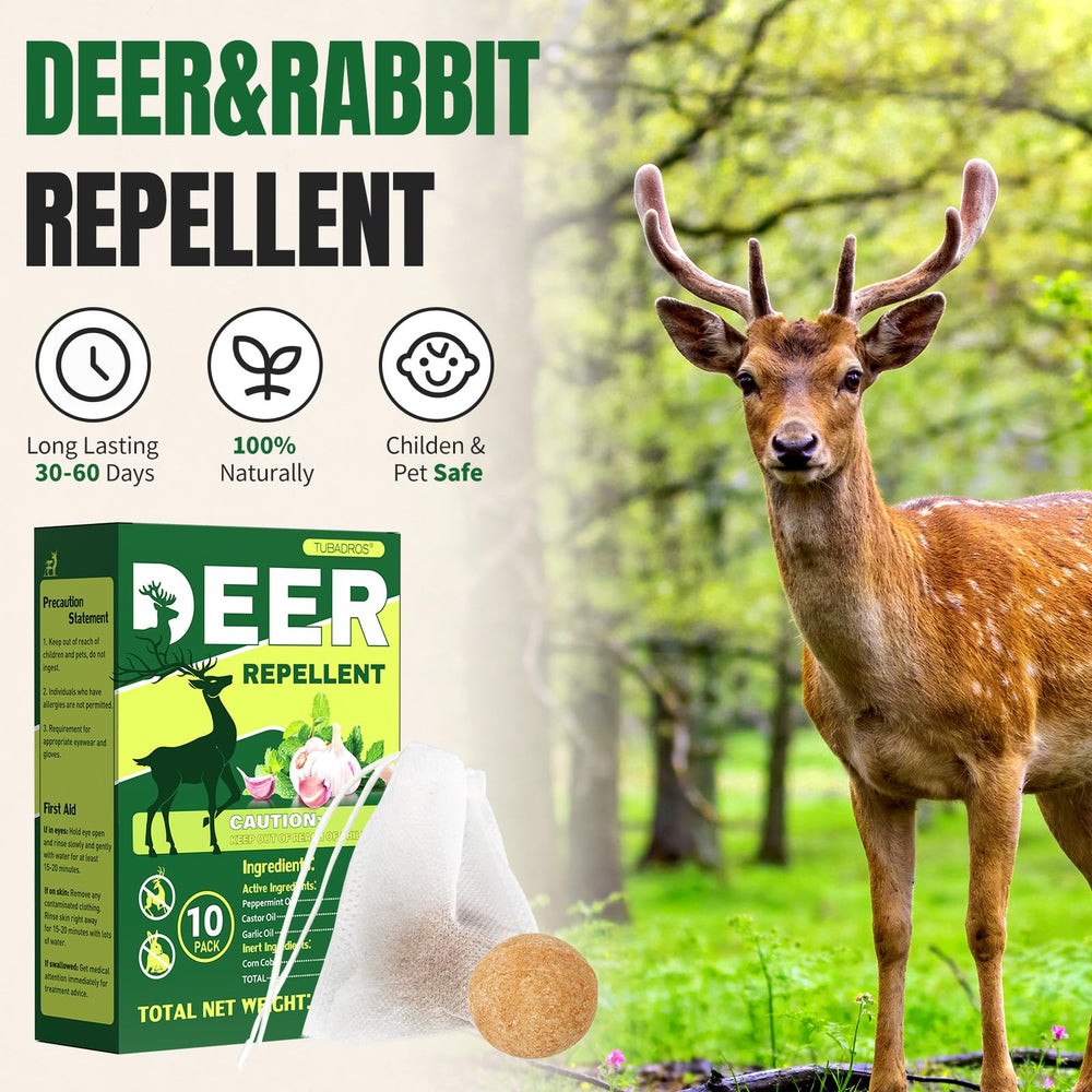 Tubadros Deer Repellent in use around a vegetable garden