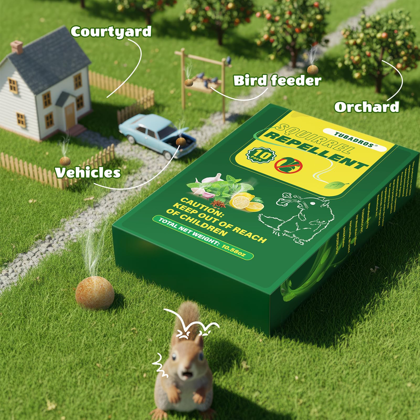 Tubadros Squirrel Repellent in a pantry to prevent squirrel access