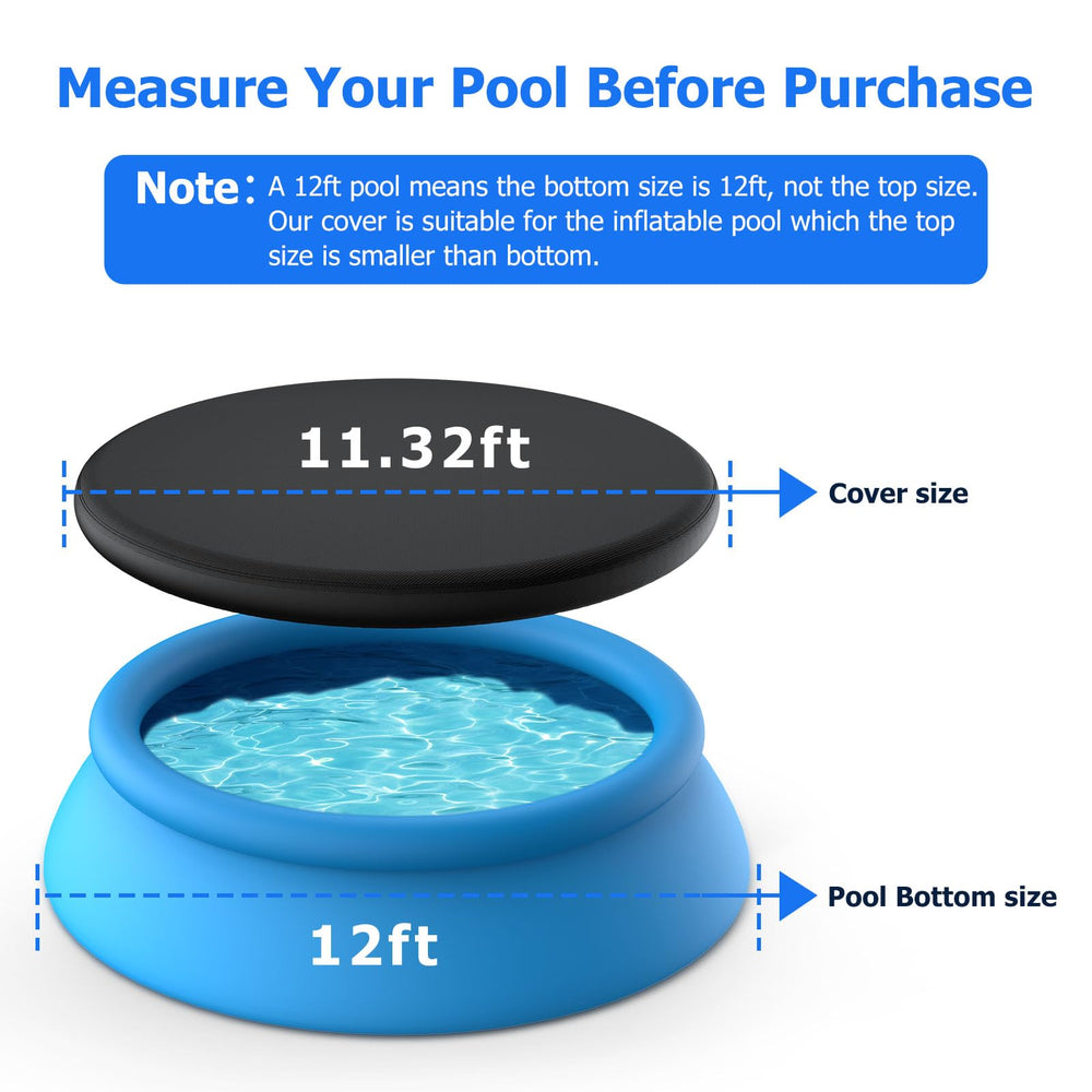 Tufmunb 12ft Round Pool Cover elastic band detail