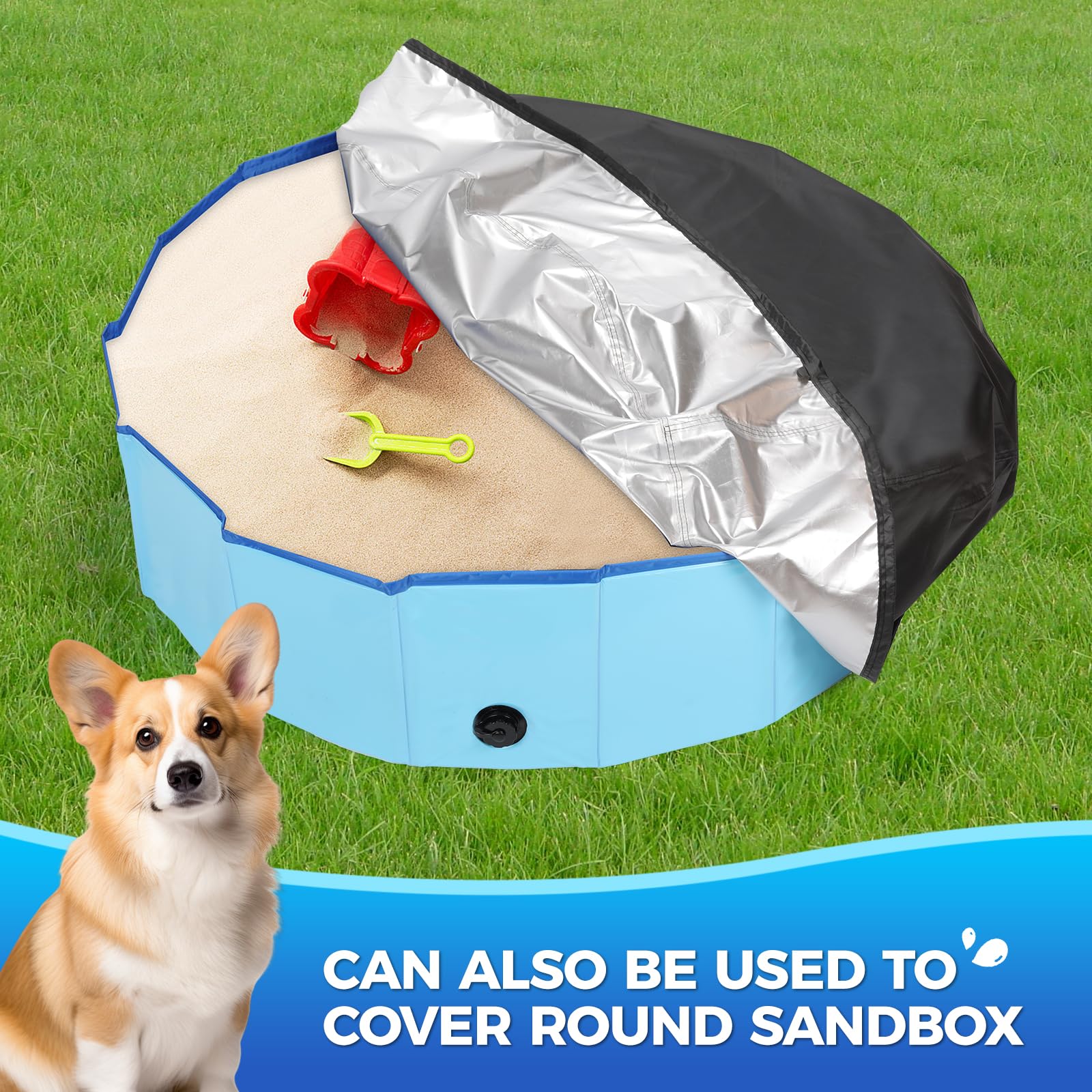 Tufmunb dog pool cover preventing debris