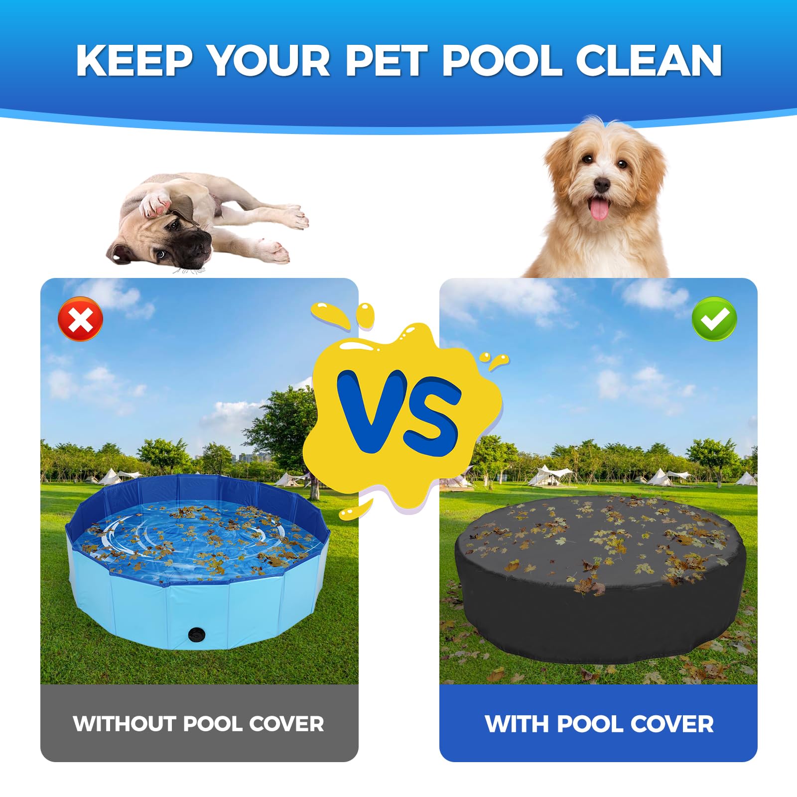 Tufmunb pool cover folded for storage