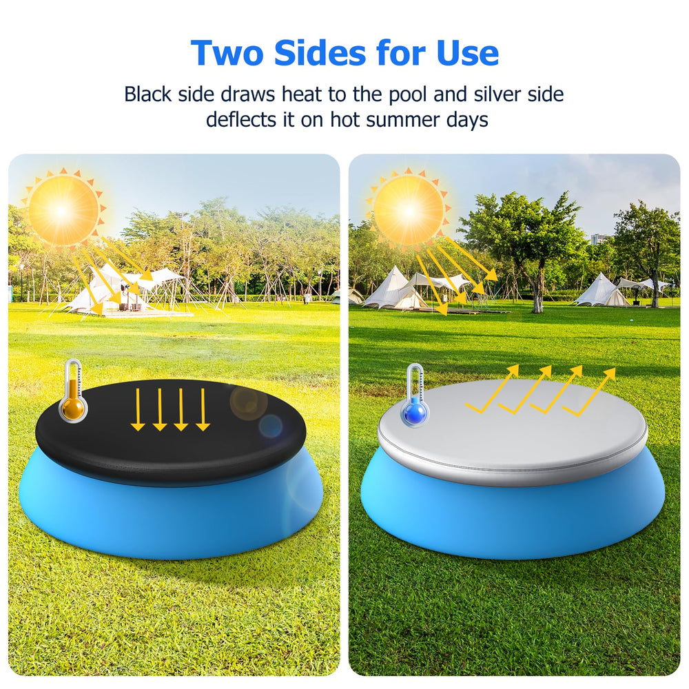 Tufmunb pool cover in use over pool