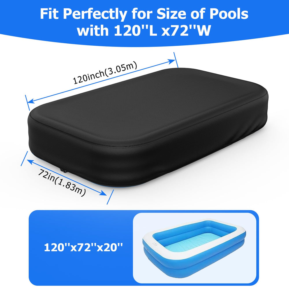 Tufmunb pool cover installed on inflatable pool