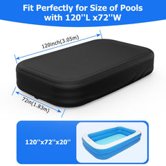 Tufmunb pool cover installed on inflatable pool