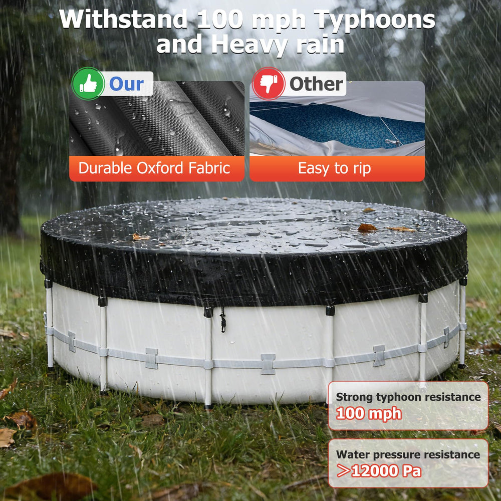 Tufmunb pool cover on a metal frame above ground pool
