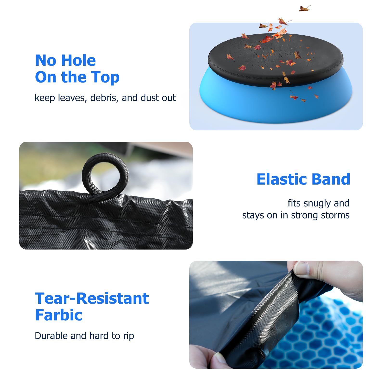 Tufmunb pool cover packaging with dimensions
