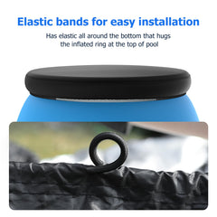 Tufmunb pool cover placed on an inflatable pool