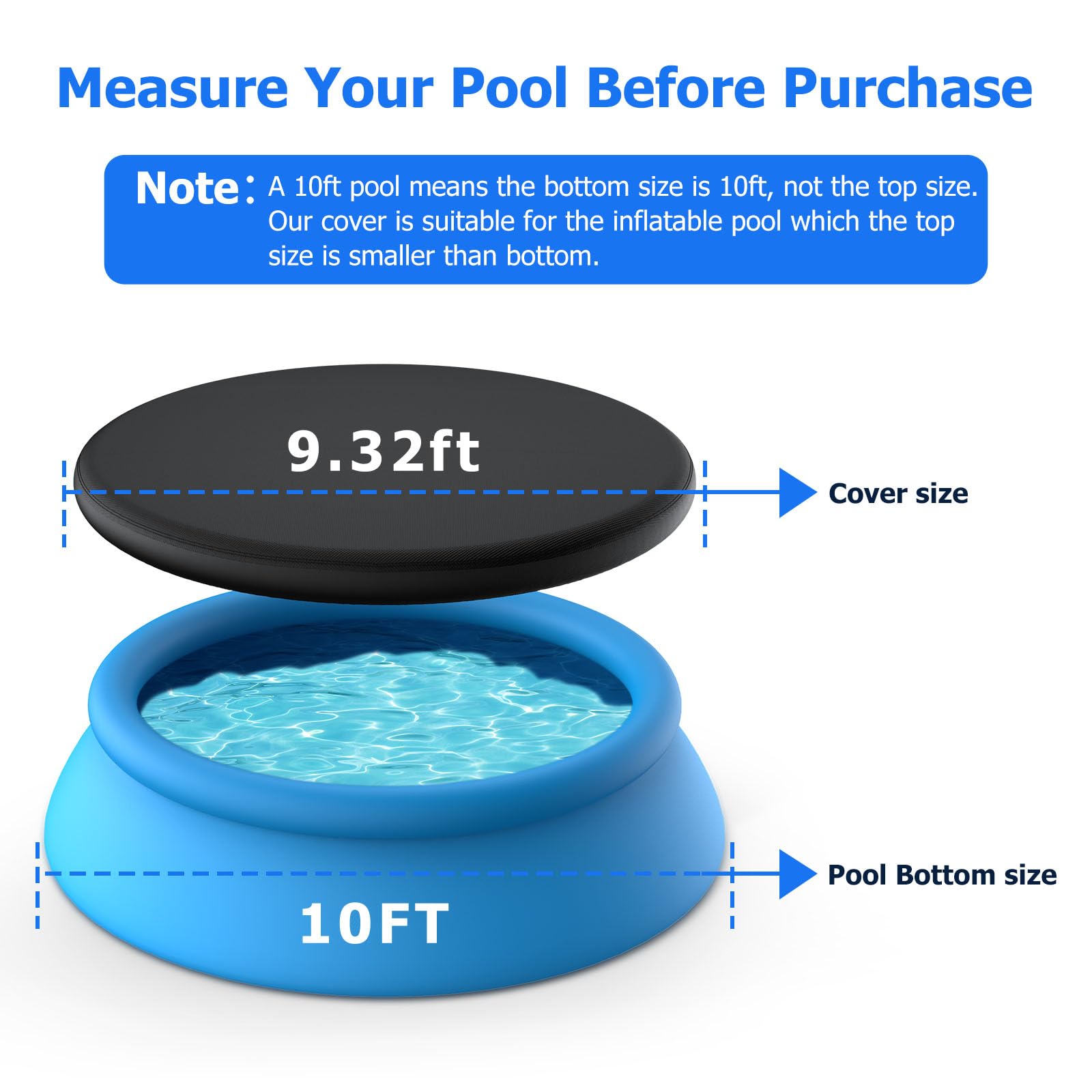 Tufmunb pool cover showing elastic band design