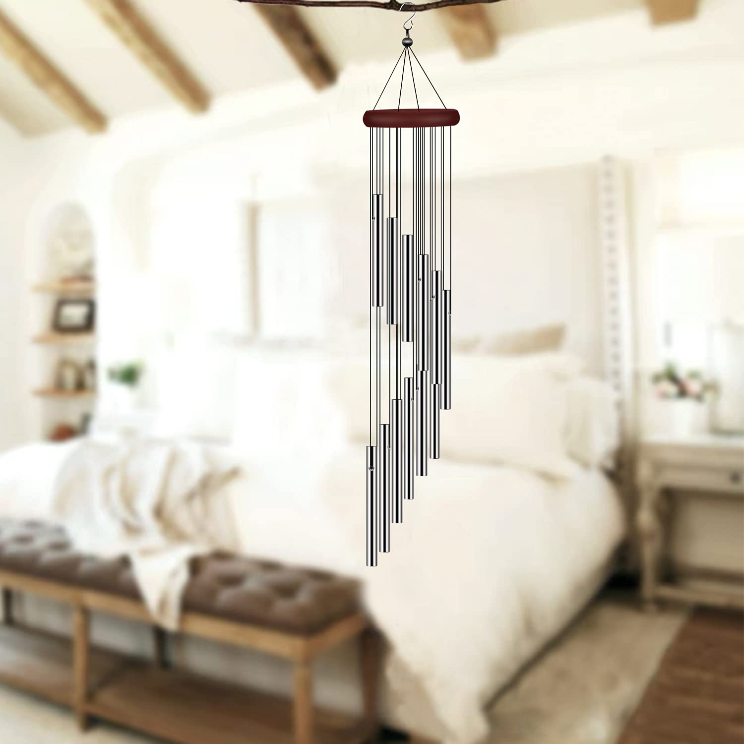 tujol Wind Chimes displayed on a patio table