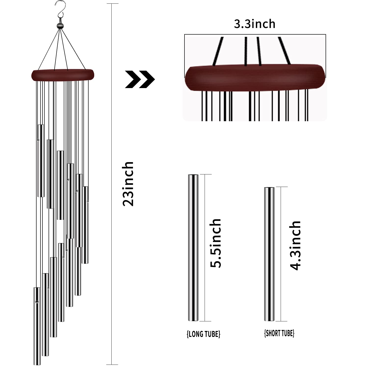 tujol Wind Chimes hanging outdoors in a garden