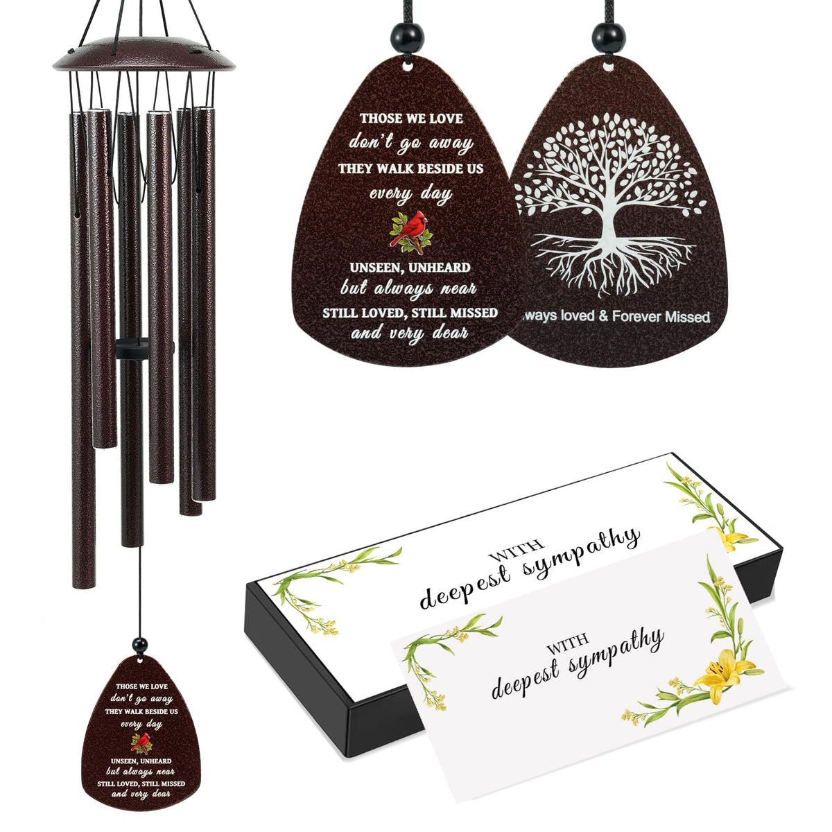 tuned wind Memorial Wind Chimes 32 inches with cardinal design