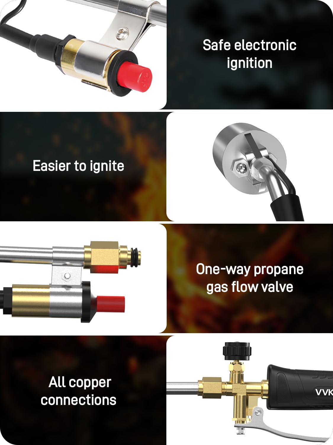 Turbo flame nozzle of VVKPEYIN propane torch