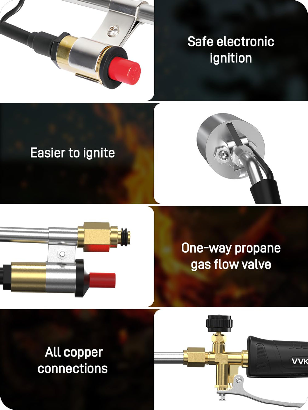 Turbo flame nozzle of VVKPEYIN propane torch