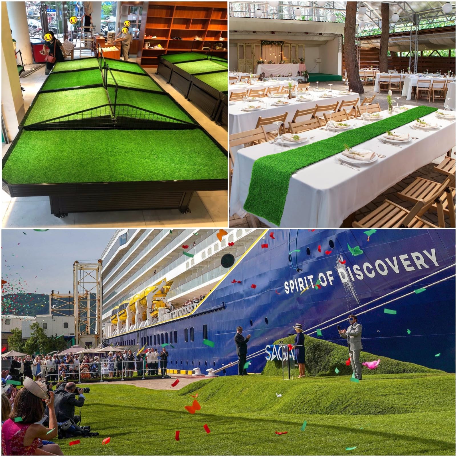 turfloid Artificial Grass Rug rolled out on patio