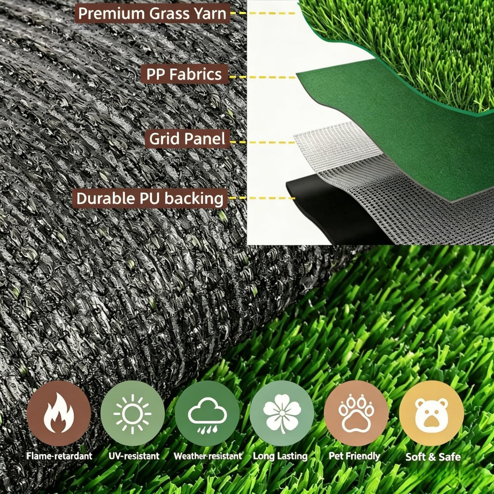 turfloid Artificial Grass Table Runner Rug 1 ft x 4 ft green in outdoor setting