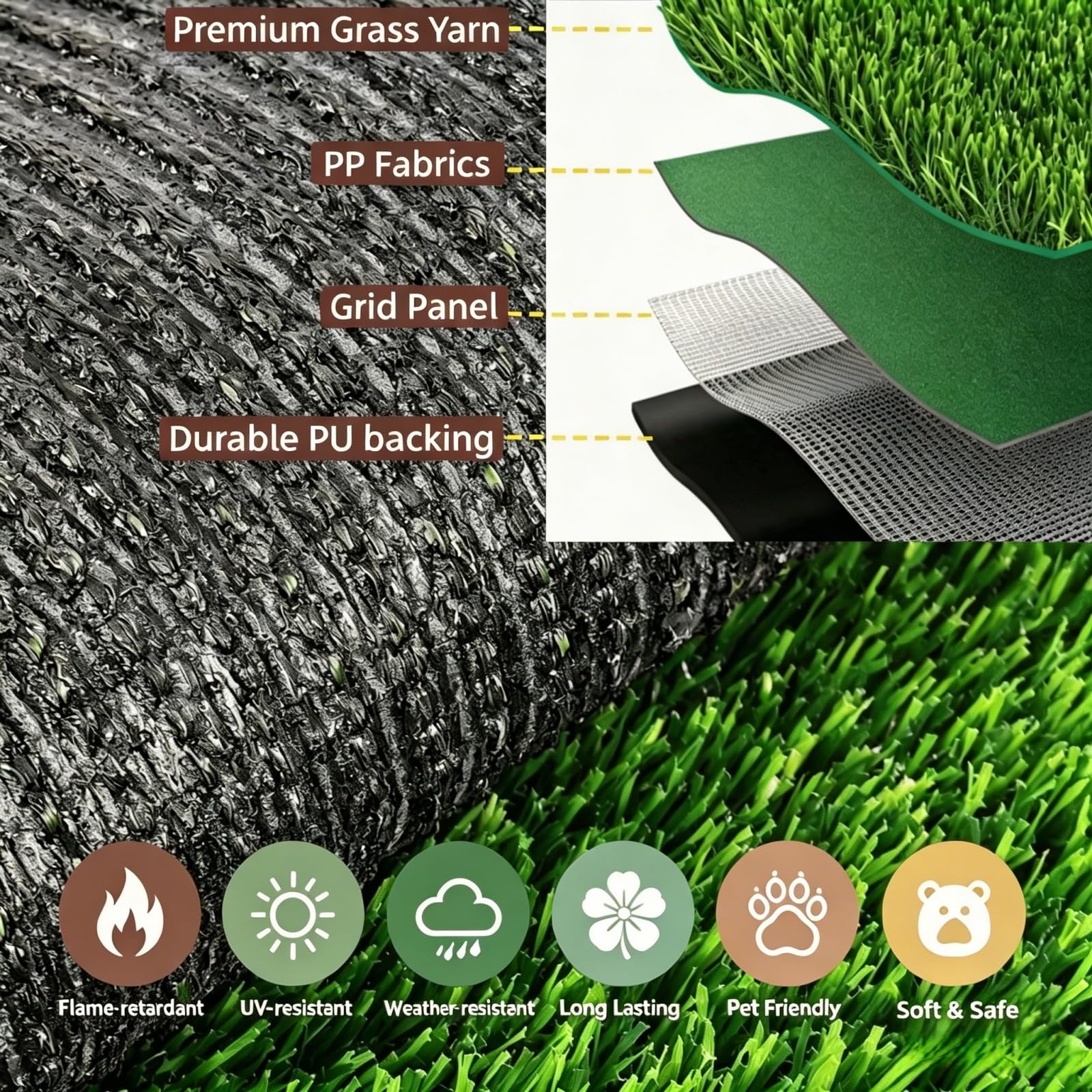 turfloid Artificial Grass Table Runner Rug in a garden setting