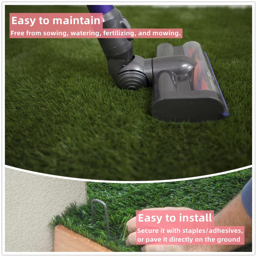 turfloid Artificial Grass Table Runner Rug on a patio